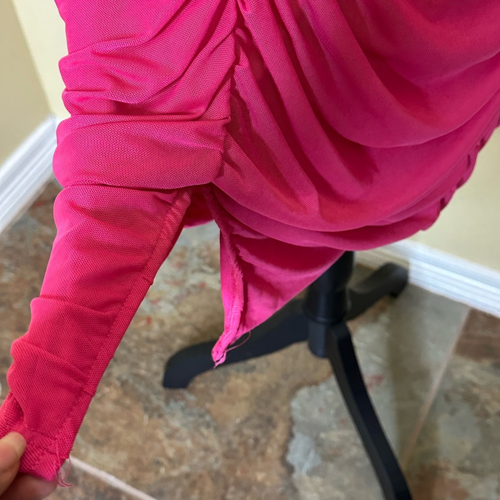 Pink Strapless Ruched Cocktail Dress - Picture 6 of 8